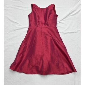 Alfred Sung Women's Red‎ Dupioni Cocktail Length Sleeveless Dress Size 12